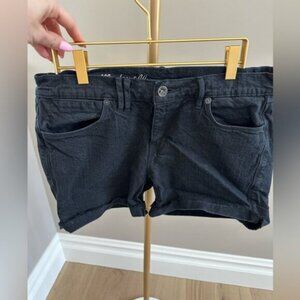 Madewell Black Denim Shorts Rolled Cuff Size 28